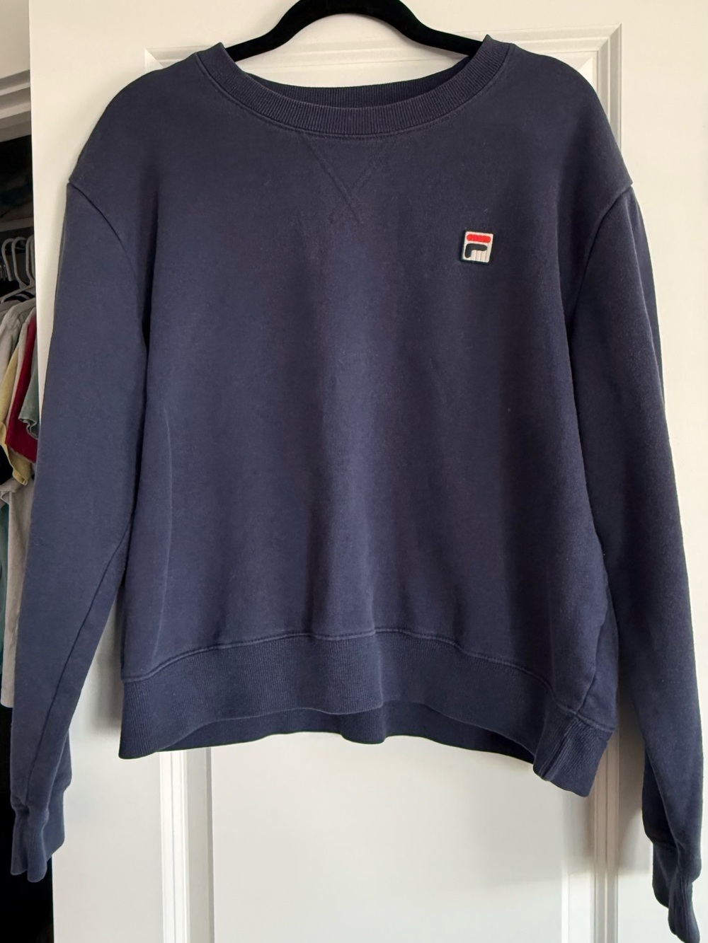 Fila Women's Dark Navy Crewneck Sweatshirt with Small Logo